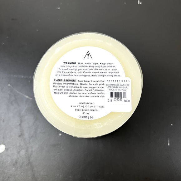 Pottery Barn Unscented Wax Pillar Candle - Ivory - Picture 5 of 5